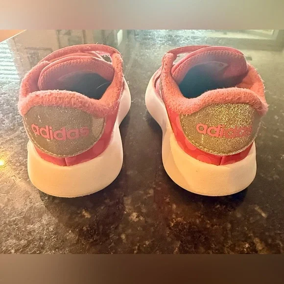 Adidas Disney Grand Court Minnie Mouse silver sparkle Pink Sneakers size 8 - Picture 9 of 16